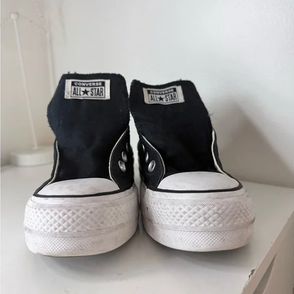 Converse Chuck Taylor All Star Platform Low Top Black White – Women’s Size 7.5 - Picture 7 of 14